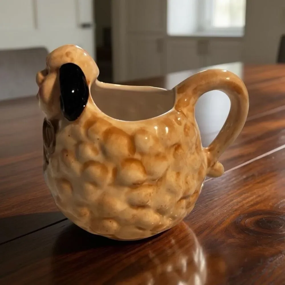 Antique 1940s Art 1/2 Cup Lamb Sheep Creamer/Milk Dispenser TIC Pottery